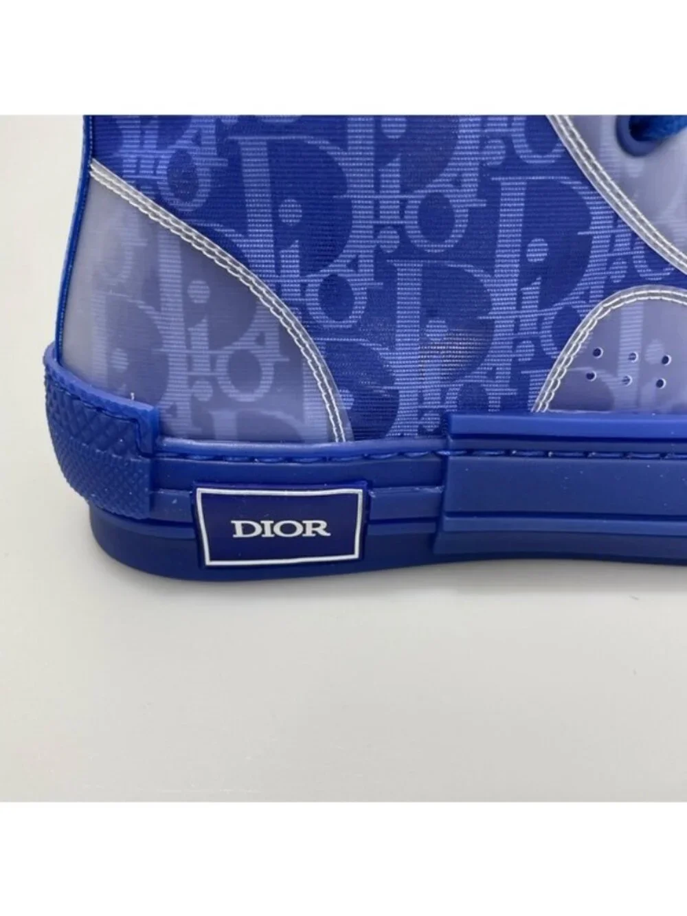 Dior SS B23 Blue Oblique High Top Sneakers Men’s EU 39/US 6 $1200.